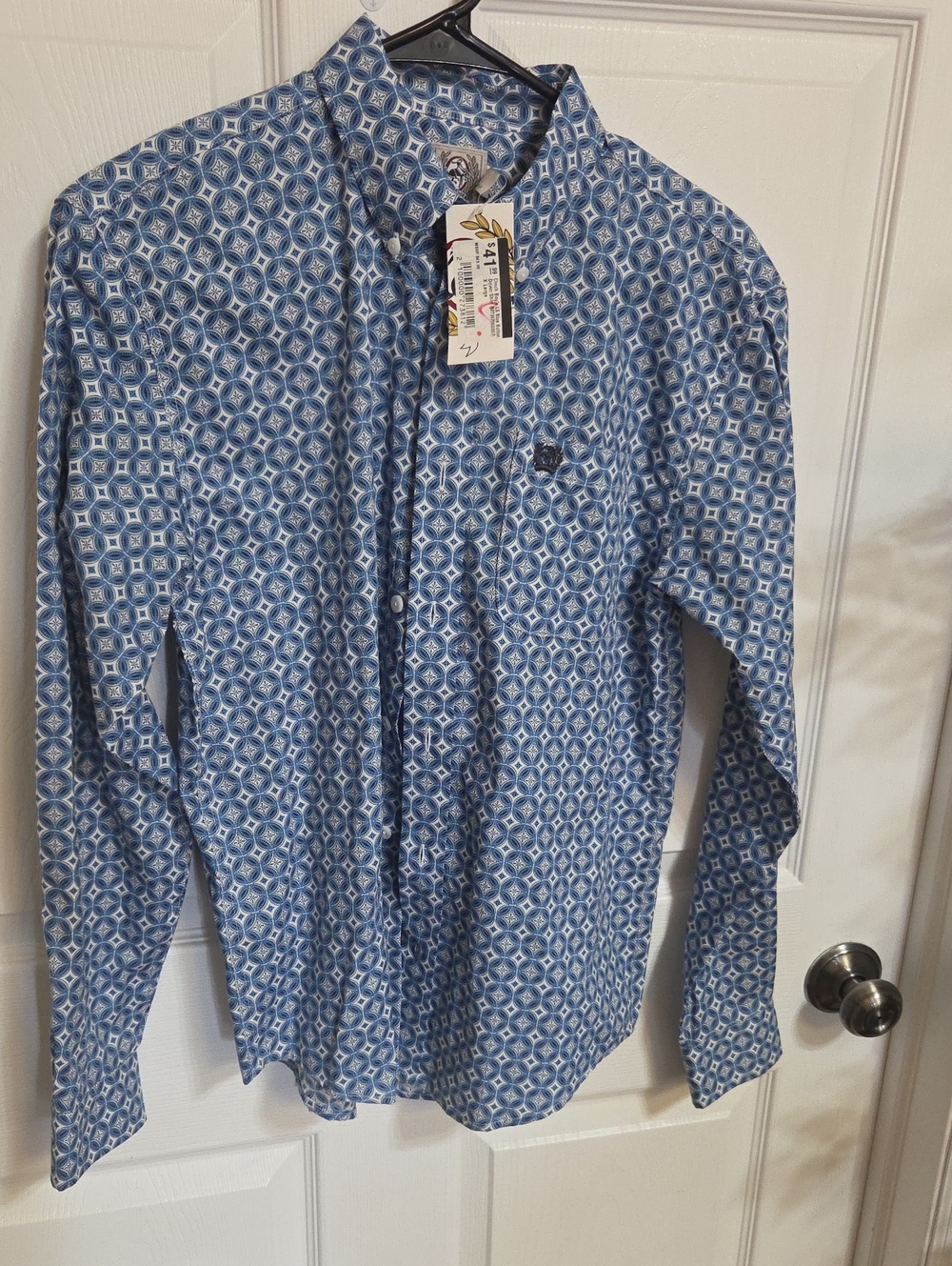 Cinch Blue Geo-Print Button-Down Shirt for Kids